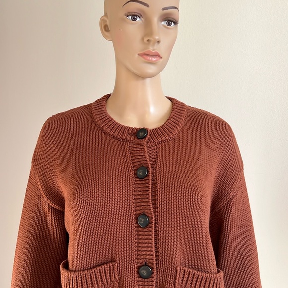SEZANE TITOUAN CARDIGAN CHOCOLATE SIZE S - Picture 5 of 14